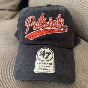 NWT Women’s ‘47 Brand New England Patriots Strap Back Hat Sequins Write Out